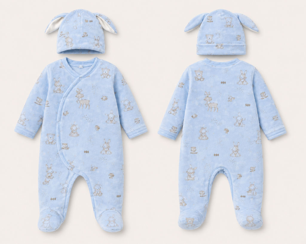 TUTINA C/PIEDE E BERRETTO CINIGLIA SOFT NEONATO