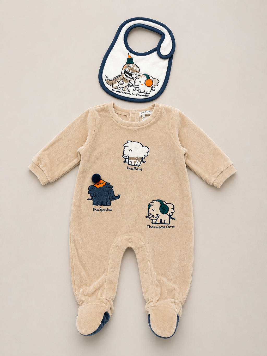 TUTINA C/PIEDE E BAVAGLIO CINIGLIA E INTERLOCK NEONATO