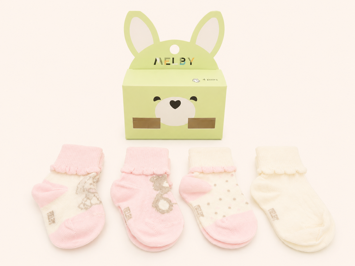 CALZINO PACK 4 PEZZI COTONE NEONATA