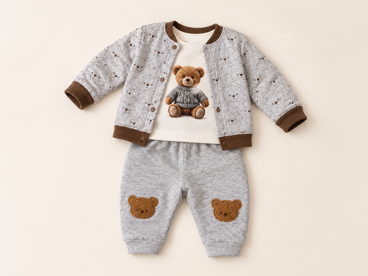 COMPLETO 3PZ TESSUTO TUBICO E INTERLOCK NEONATO
