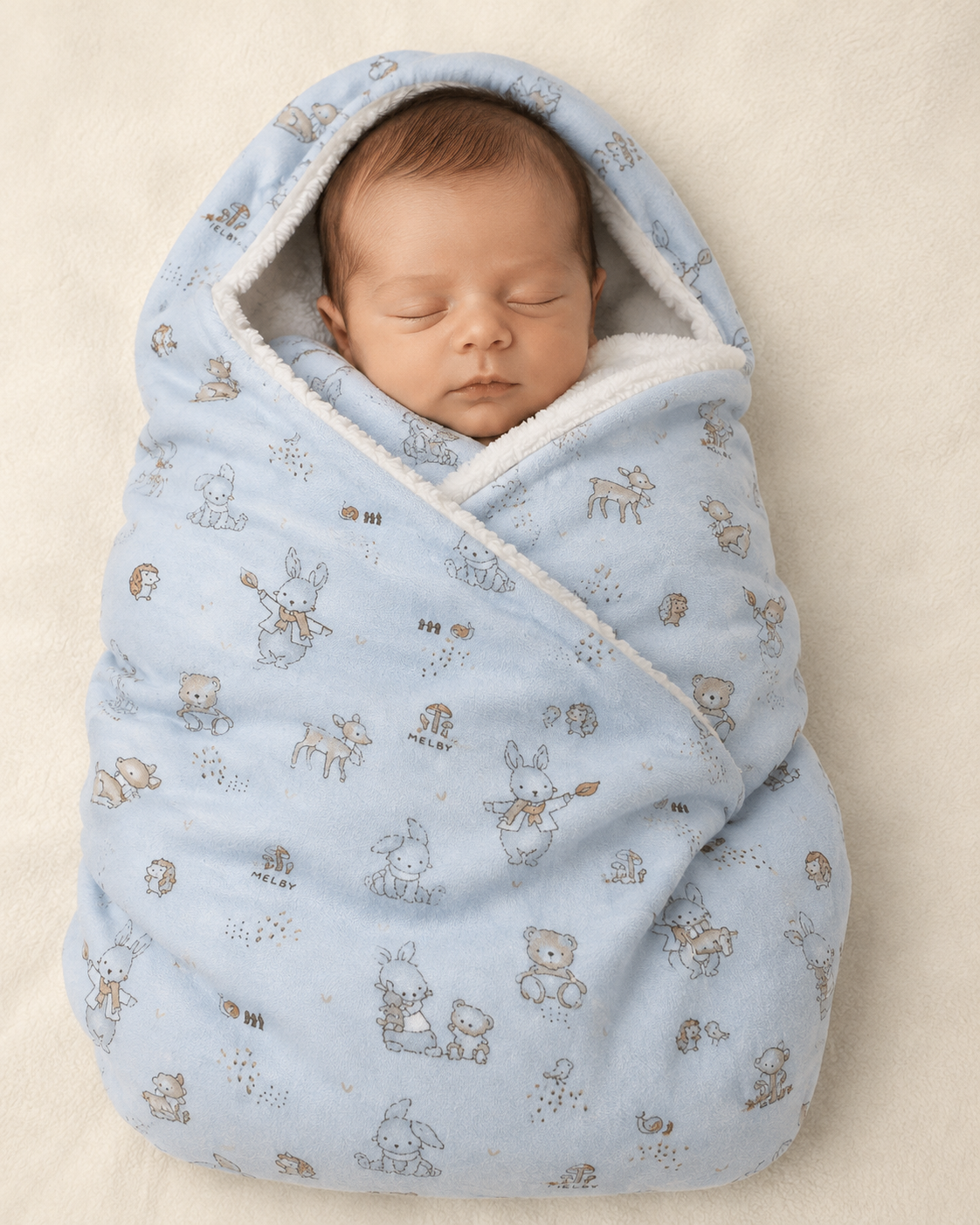 COPERTA CINIGLIA SOFT E PELLICCIA NEONATO