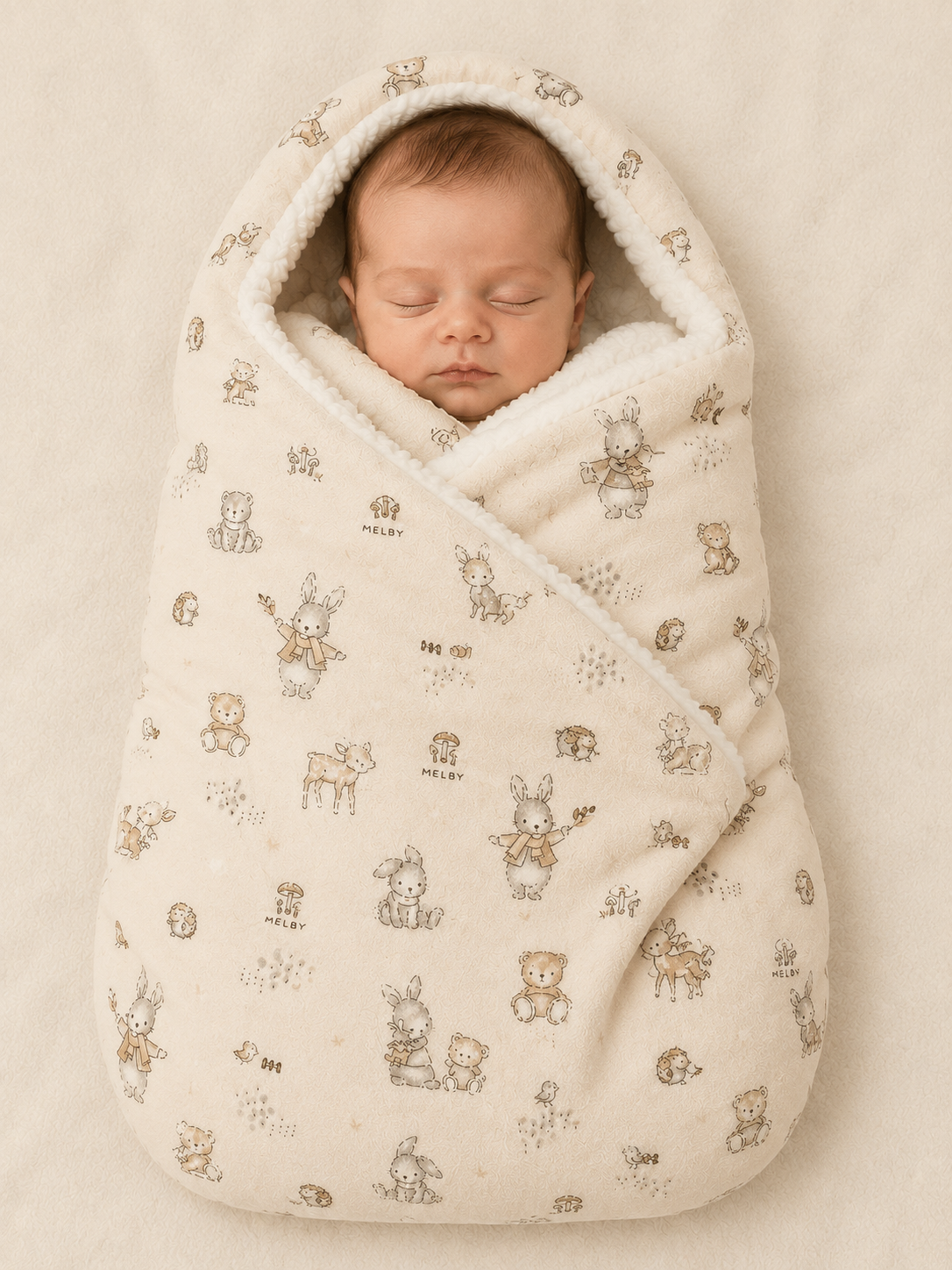 COPERTA CINIGLIA SOFT E PELLICCIA NEONATO