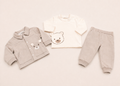COMPLETO 3PZ FELPA STRETCH E INTERLOCK STRETCH NEONATO