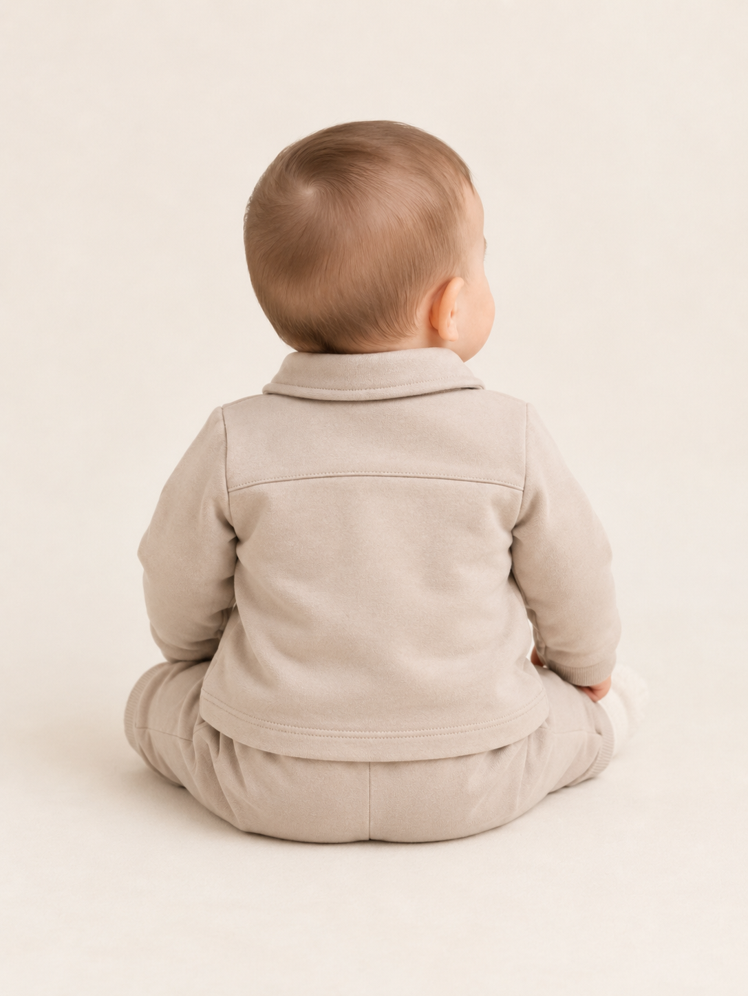 COMPLETO 3PZ FELPA STRETCH E INTERLOCK STRETCH NEONATO