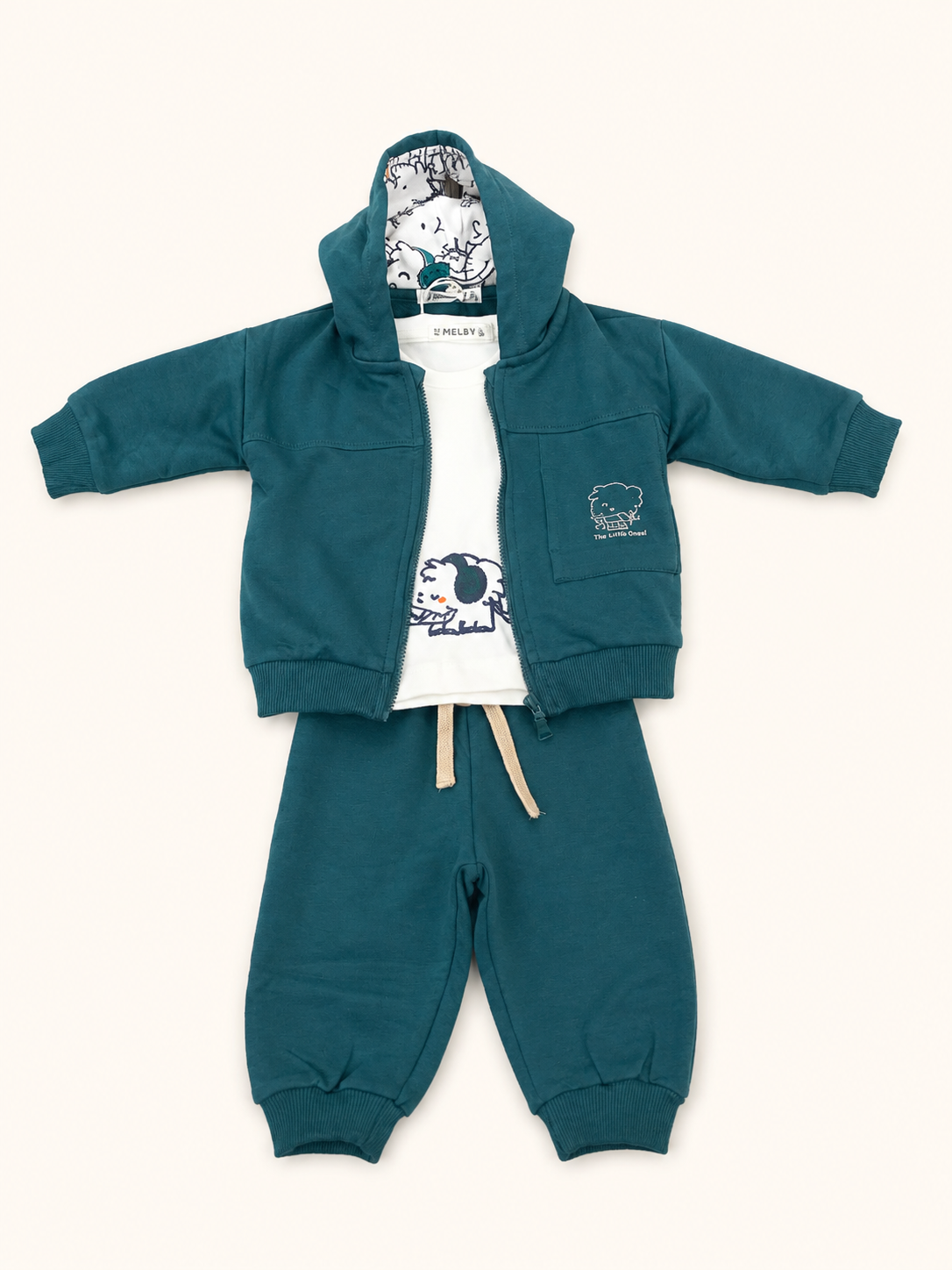 COMPLETO 3PZ FELPA STRETCH INV.E INTERLOCK NEONATO