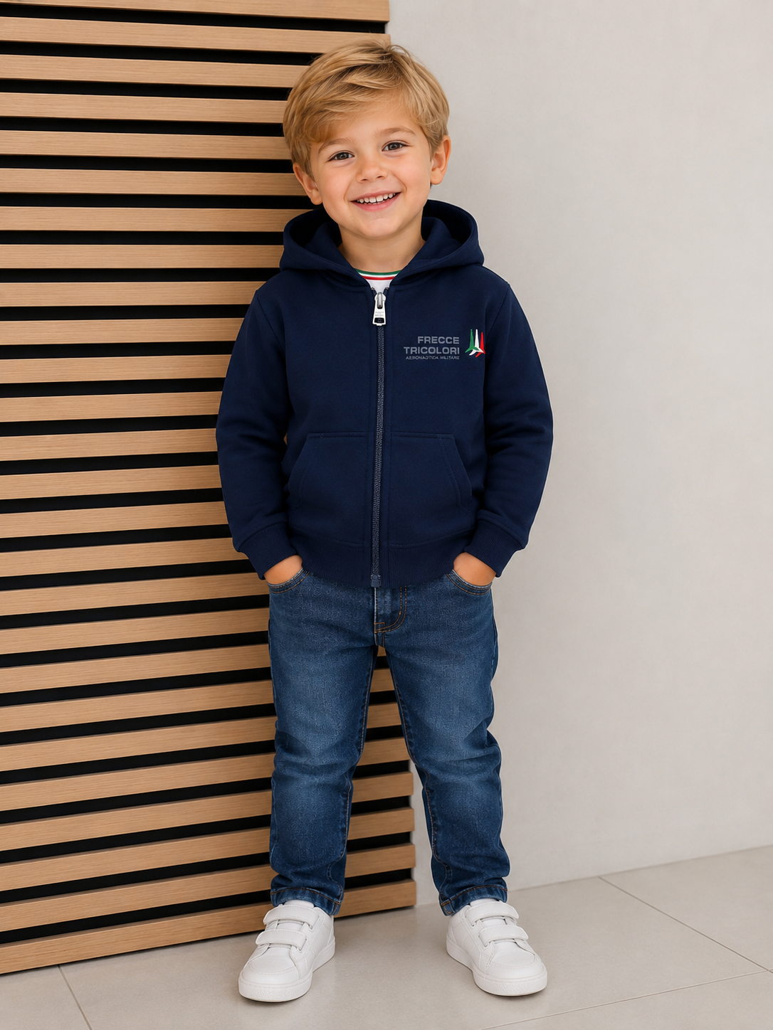 Felpa con zip aeronautica militare
